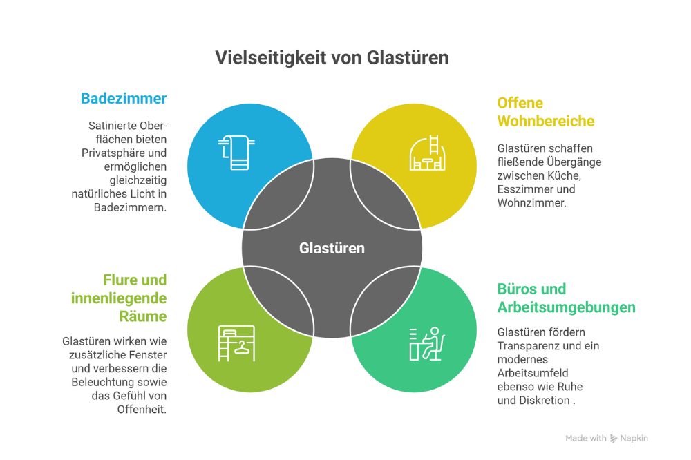 Vielseitigkeit von Glastüren